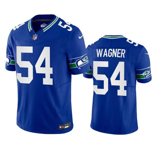 Mens Seattle Seahawks #54 Bobby Wagner Royal 2023 F.U.S.E. Vapor Limited Throwback Stitched Jersey
